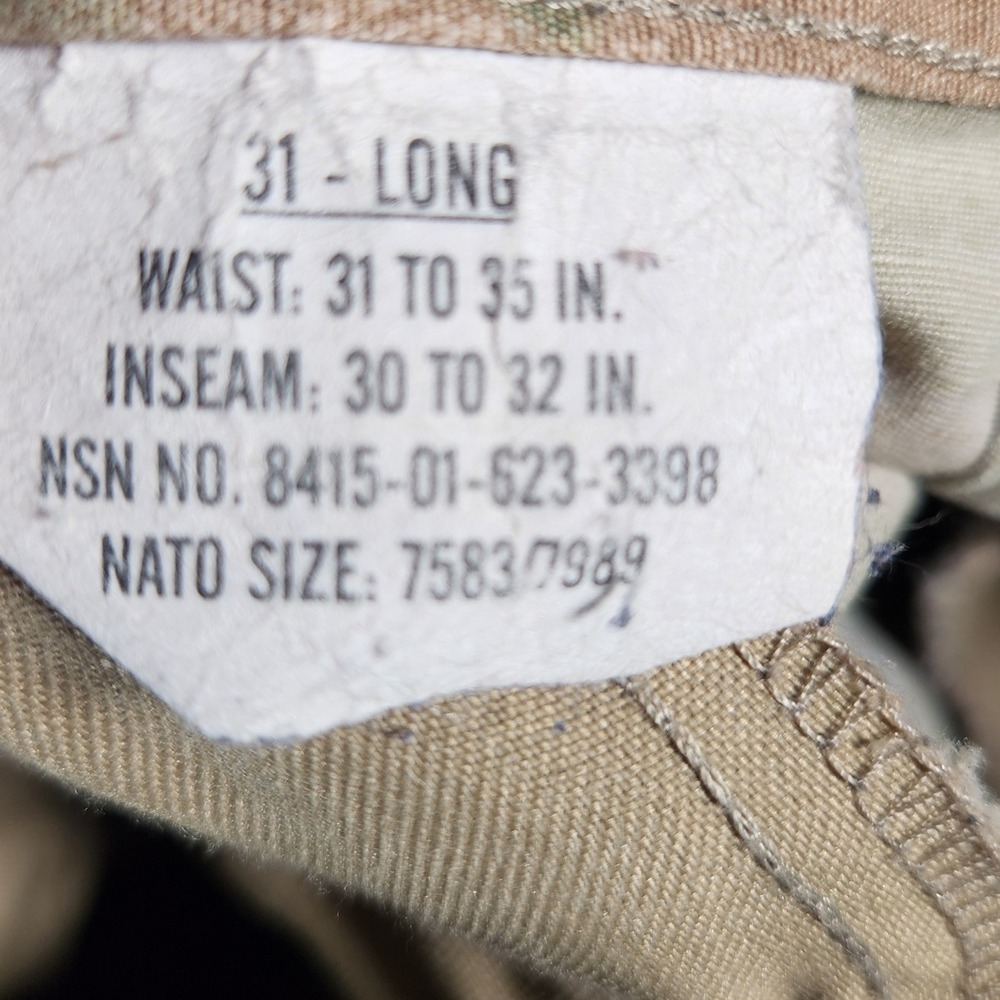 Army Combat Uniform Trousers Mens MultiCam Cargo Pants NSN 31-LONG - Picture 7 of 13